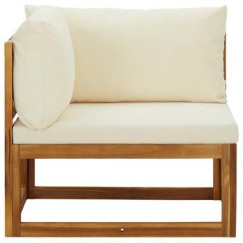 Modulare Ecksofas 2 Stk. mit Auflagen Cremeweiß