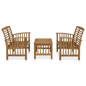 3-tlg. Garten-Lounge-Set Massivholz Akazie