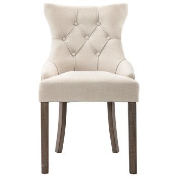 Esszimmerstühle 4 Stk. Beige Stoff 