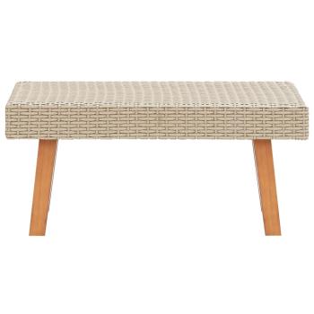 4-tlg. Garten-Lounge-Set mit Auflagen Poly Rattan Beige