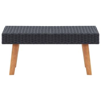4-tlg. Garten-Lounge-Set mit Auflagen Poly Rattan Schwarz