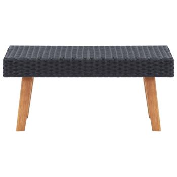 4-tlg. Garten-Lounge-Set mit Auflagen Poly Rattan Schwarz