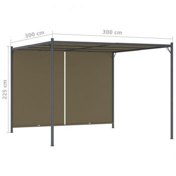 Gartenpergola mit Ausziehbarem Dach 3x3 m Taupe 180 g/m²