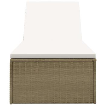Sonnenliege Poly Rattan Braun und Cremeweiß