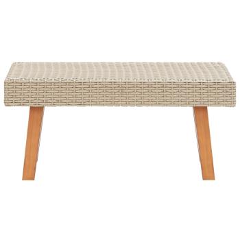 4-tlg. Garten-Lounge-Set mit Auflagen Poly Rattan Beige