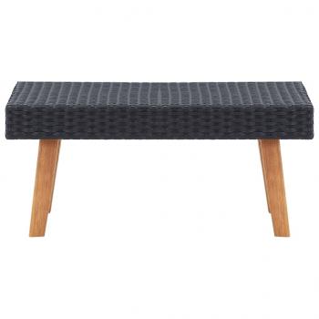 2-tlg. Garten-Lounge-Set mit Kissen Poly Rattan Schwarz