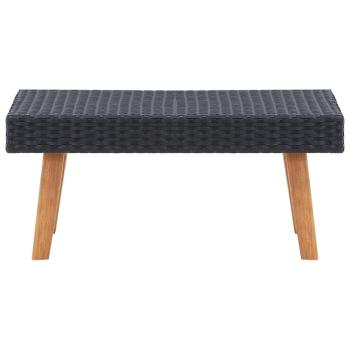 2-tlg. Garten-Lounge-Set mit Kissen Poly Rattan Schwarz