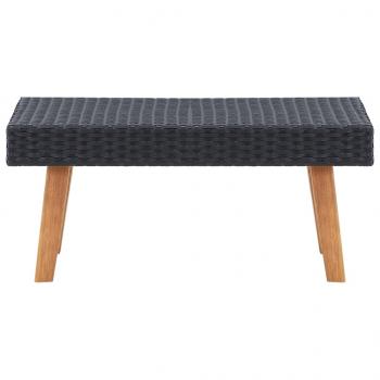2-tlg. Garten-Lounge-Set mit Kissen Poly Rattan Schwarz