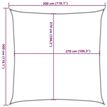 Sonnensegel 160 g/m² Weiß 3x3 m HDPE