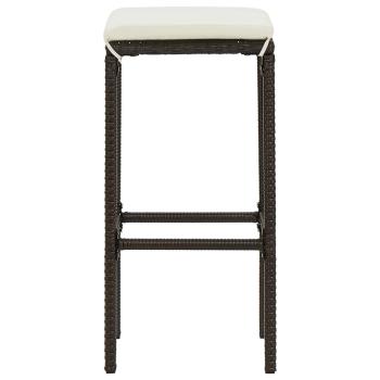 Barhocker mit Kissen 6 Stk. Braun Poly Rattan