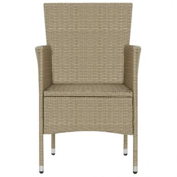 Garten-Essstühle 2 Stk. Poly Rattan Beige