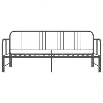 Ausziehsofa Bettgestell Grau Metall 90x200 cm