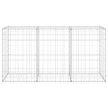 Gabionenwand mit Abdeckung Verzinkter Stahl 200x60x100 cm