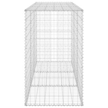 Gabionenwand mit Abdeckung Verzinkter Stahl 200x60x100 cm