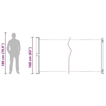 Seitenmarkise Ausziehbar 600x160 cm Braun