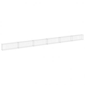 Gabionenwand mit Abdeckung Verzinkter Stahl 900x30x50 cm