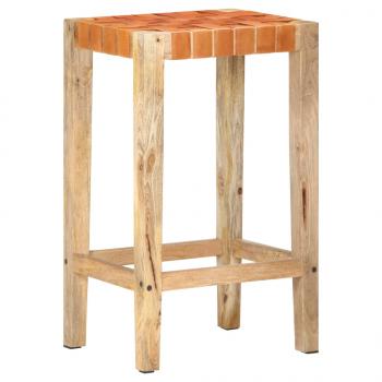 Barhocker 2 Stk. Braun Echtleder 75 cm 