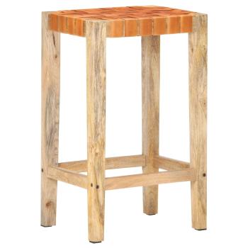 Barhocker 2 Stk. Braun Echtleder 75 cm 