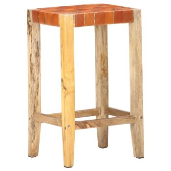 Barhocker 2 Stk. Braun Echtleder 75 cm 