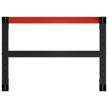 Werkbankgestell Metall 80x57x79 cm Schwarz und Rot