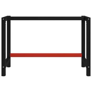 Werkbankgestell Metall 120x57x79 cm Schwarz und Rot