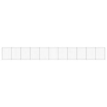 Gabionenwand mit Abdeckung Verzinkter Stahl 900x30x100 cm