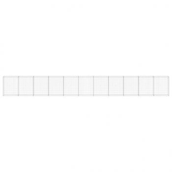 Gabionenwand mit Abdeckung Verzinkter Stahl 900x30x100 cm