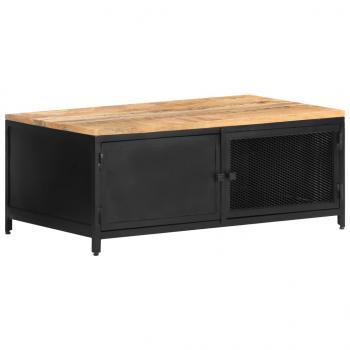 Couchtisch 90x50x37 cm Raues Mango-Massivholz 