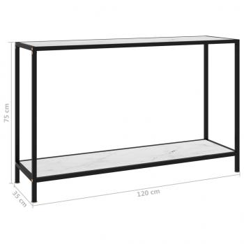 Konsolentisch Weiß 120x35x75 cm Hartglas