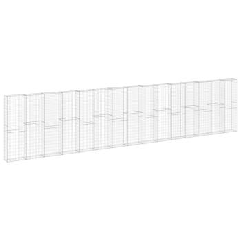 Gabionenwand mit Abdeckung Verzinkter Stahl 900x30x200 cm