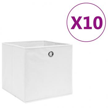 ARDEBO.de - Aufbewahrungsboxen 10 Stk. Vliesstoff 28x28x28 cm Weiß