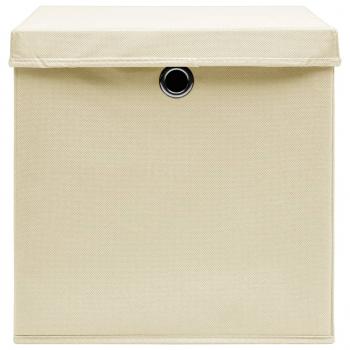 Aufbewahrungsboxen mit Deckeln 10 Stk. 28x28x28 cm Creme