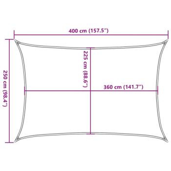Sonnensegel 160 g/m² Creme 2,5x4 m HDPE 