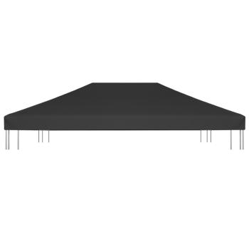Pavillondach 270 g/m² 4x3 m Schwarz