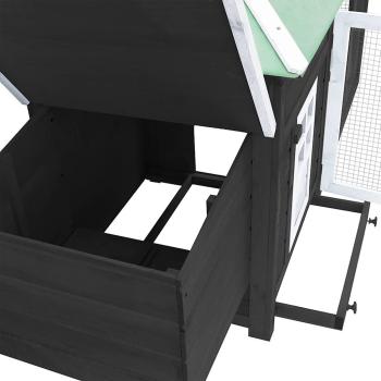 Hühnerstall mit Legenest Grau 190x72x102 cm Tanne Massivholz