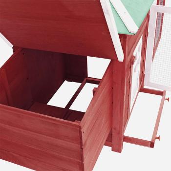 Hühnerstall mit Hühnernest Rot 190x72x102 cm Tanne Massivholz