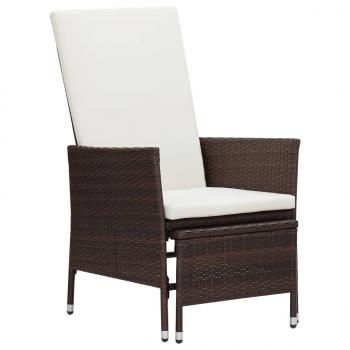ARDEBO.de - Garten-Liegestuhl mit Auflagen Poly Rattan Braun