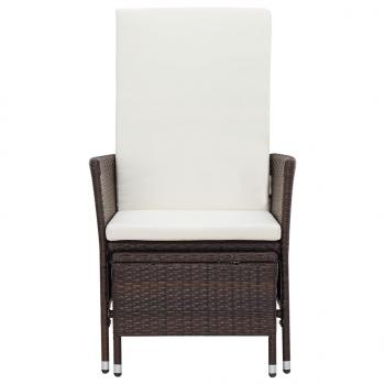 Garten-Liegestuhl mit Auflagen Poly Rattan Braun