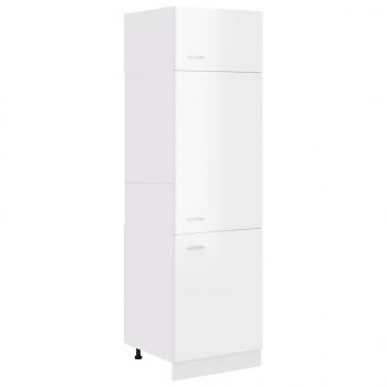 Kühlumbauschrank Hochglanz-Weiß 60x57x207 cm Holzwerkstoff
