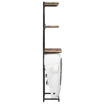 Traktor-Weinschrank Weiß 49x31x172 cm Raues Mangoholz