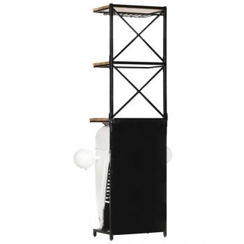 Traktor-Weinschrank Weiß 49x31x172 cm Raues Mangoholz