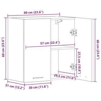 Hängeschrank Weiß 60x31x60 cm Holzwerkstoff
