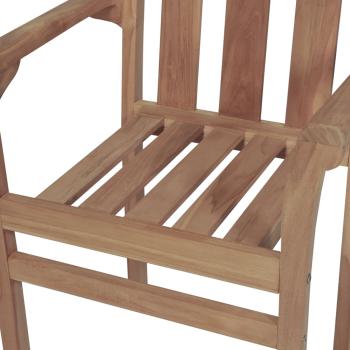 Gartenstühle 2 Stk. mit Cremeweißen Kissen Teak Massivholz 
