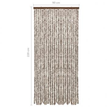 Insektenschutz-Vorhang Taupe und Weiß 90x220 cm Chenille