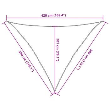 Sonnensegel 160 g/m² Weiß 3x3x4,2 m HDPE  
