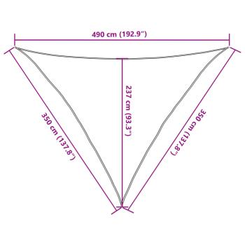 Sonnensegel 160 g/m² Weiß 3,5x3,5x4,9 m HDPE