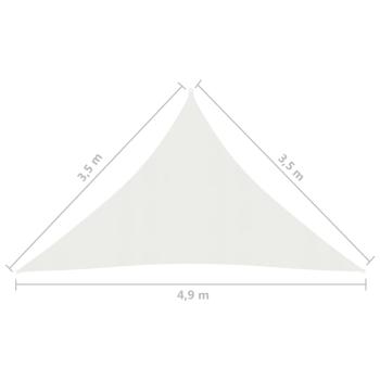 Sonnensegel 160 g/m² Weiß 3,5x3,5x4,9 m HDPE
