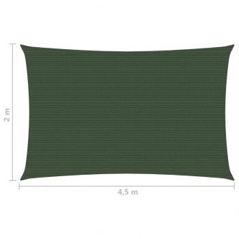 Sonnensegel 160 g/m² Dunkelgrün 2x4,5 m HDPE