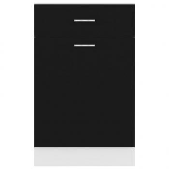Schubunterschrank Schwarz 50x46x81,5 cm Holzwerkstoff