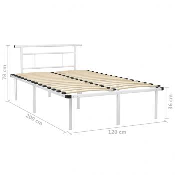 Bettgestell Weiß Metall 120x200 cm